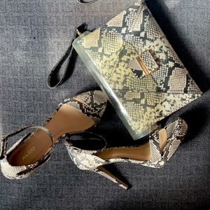 Aldo heels (w10) and matching Aldo clutch (both items)